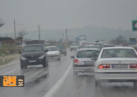 بارش برف و باران و ترافیک در جاده های البرز