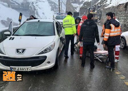 فوت یک نفر بر اثر ریزش سنگ در جاده کرج – چالوس