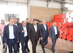وزیر صنعت، معدن و تجارت از یک کارخانه رزینی و شیمیایی بازدید کرد